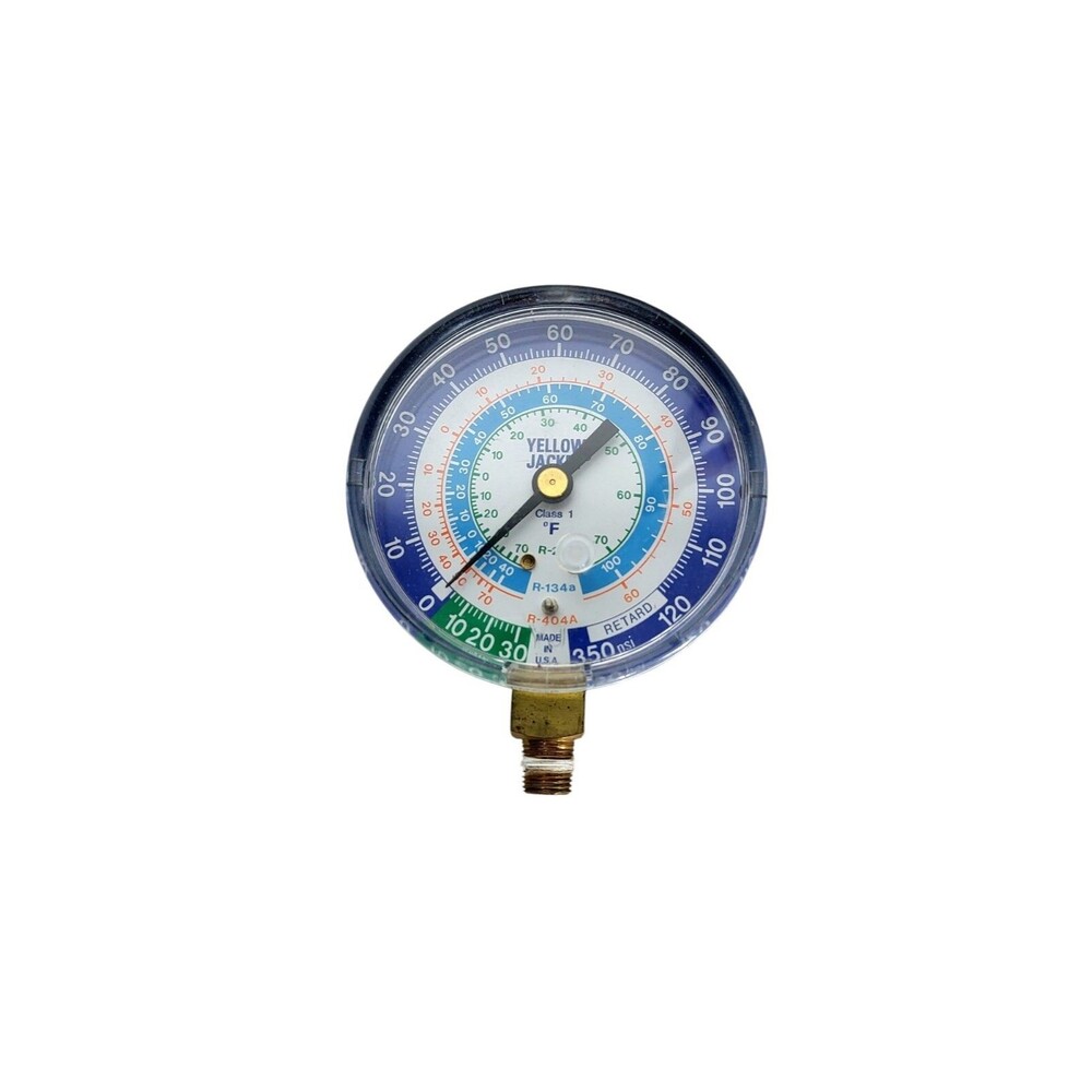 Yellow Jacket 49106 3-1/8" Dry Compound Gauge, Blue 30"-0-120 psi USA made